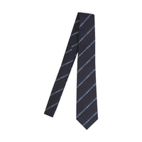 Gucci Men Jacquard Silk Tie With Diagonal Clamp