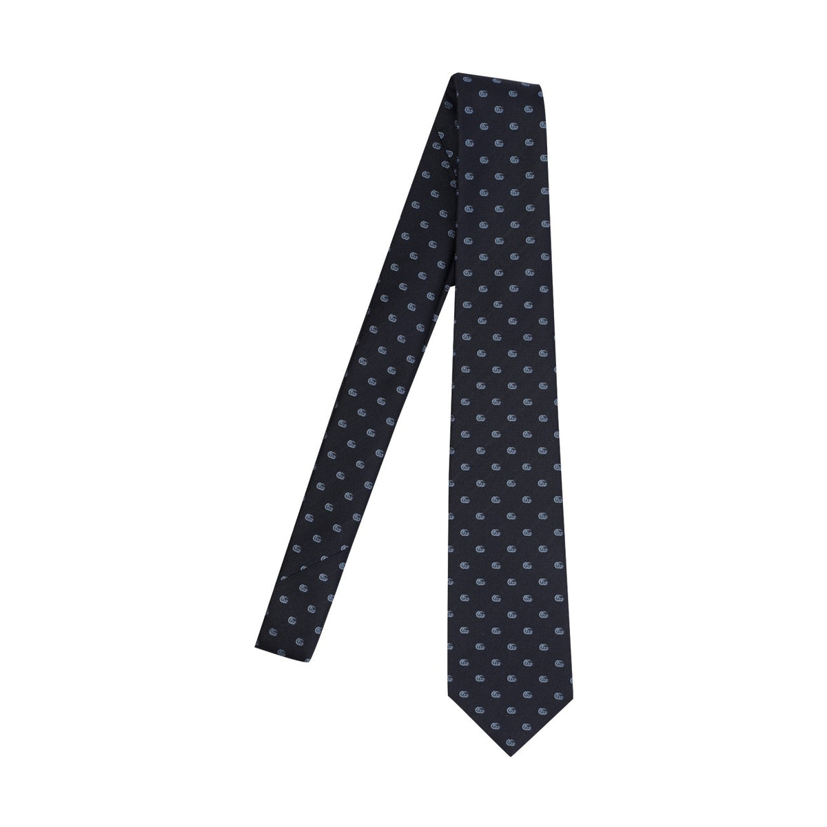 Gucci Men Jacquard Silk Tie With Double G