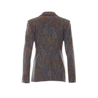 Etro Etro Women Jacquard Single-Breasted Jacket In Cotton Blend With Paisley Pattern
