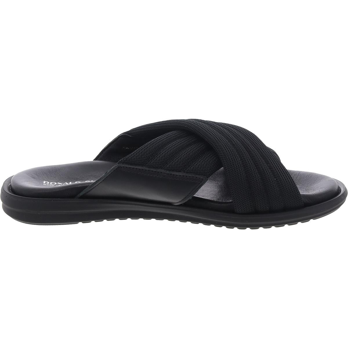Mens Criss-Cross Leather Slide Sandals