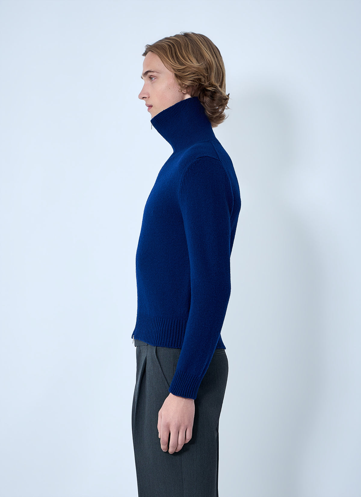 Jil Sander Men Zip-Up Wool Knit Cardigan