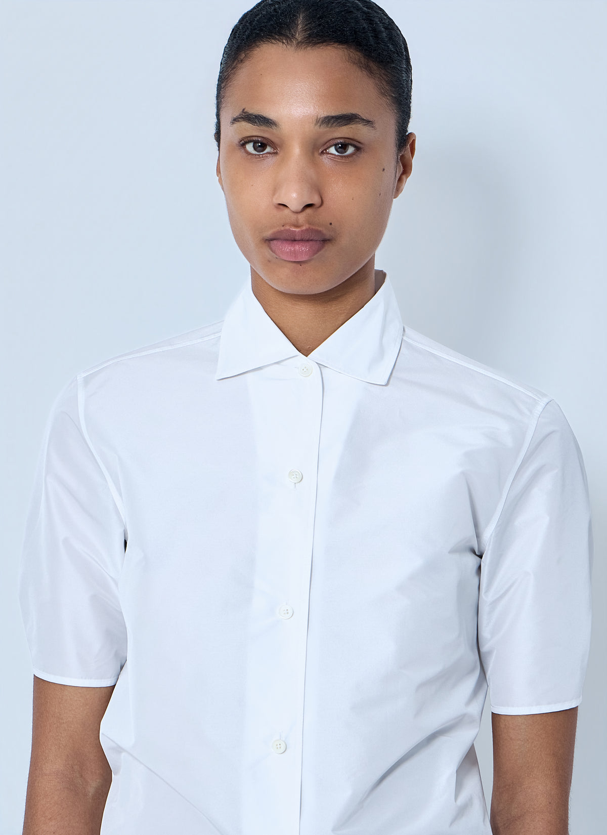 Jil Sander Women Short Sleeve Cotton Poplin Shirt