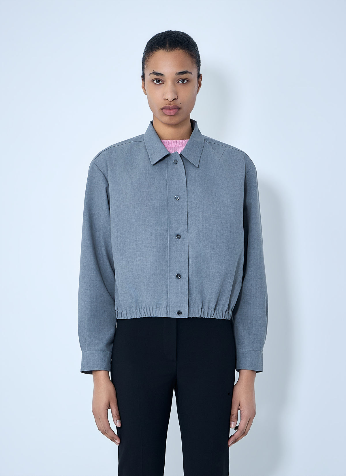 Jil Sander Women Cotton Poplin Cropped Shirt