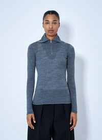 Jil Sander Women Quarter-Zip Long Sleeve Top