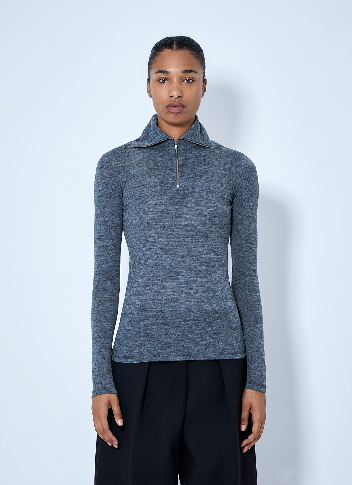 Jil Sander Women Quarter-Zip Long Sleeve Top