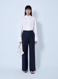 Jil Sander Women Cotton Shirt With Decoratively Finished Cuffs