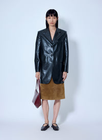 Jil Sander Women Single-Breasted Leather Blazer