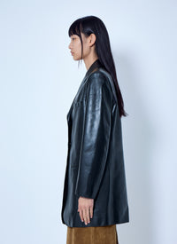 Jil Sander Women Single-Breasted Leather Blazer