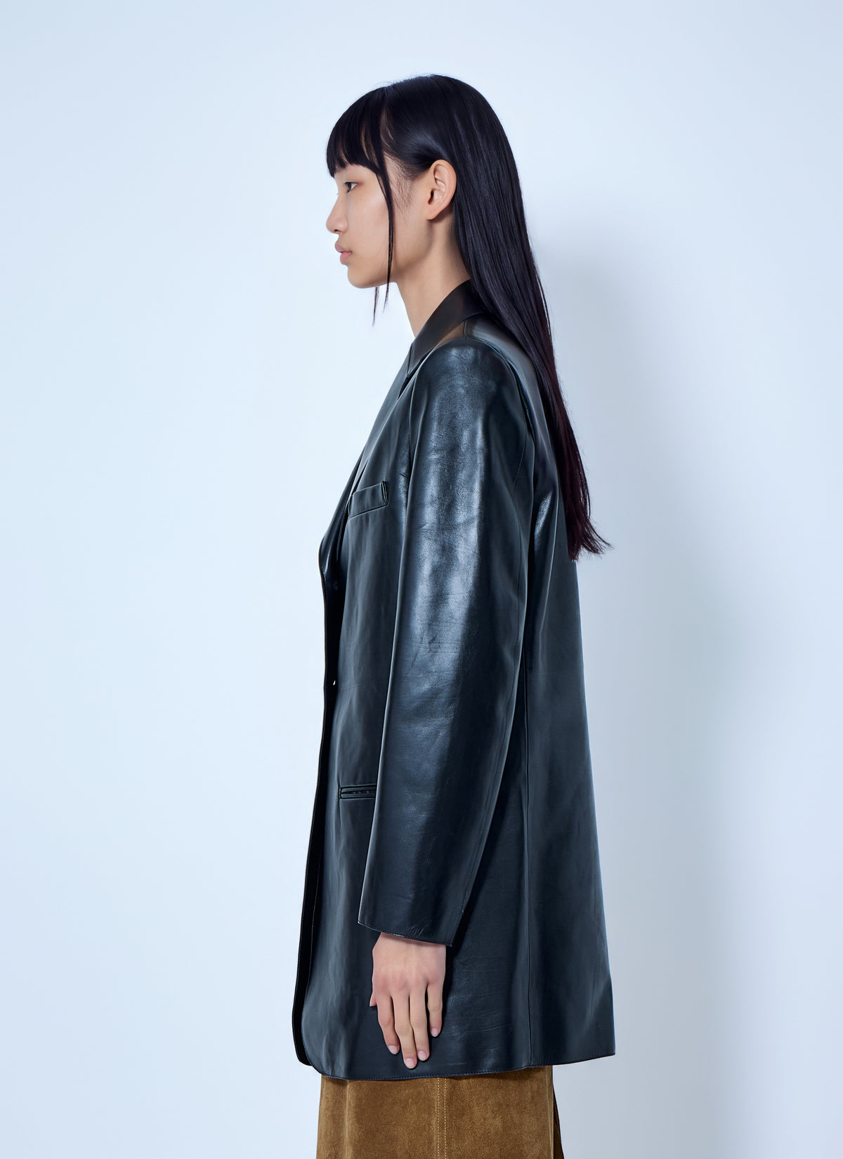 Jil Sander Women Single-Breasted Leather Blazer
