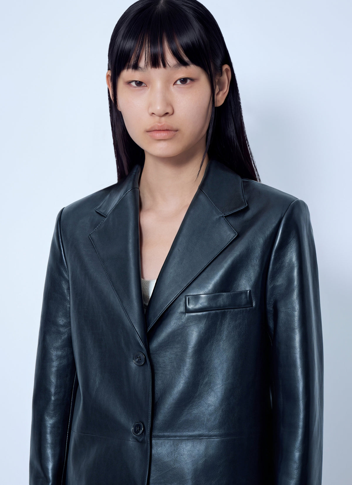 Jil Sander Women Single-Breasted Leather Blazer