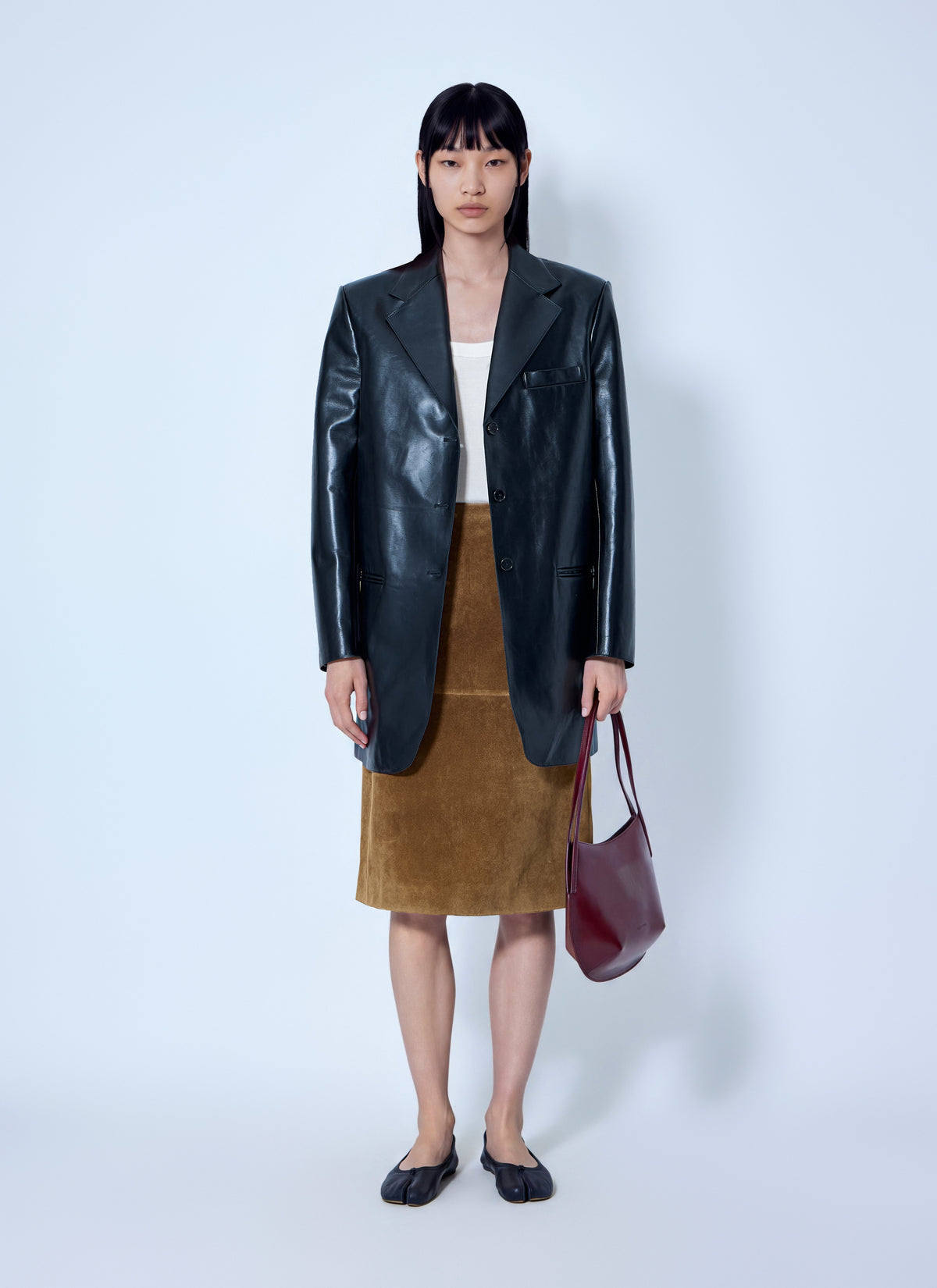 Jil Sander Women Panelled Suede Midi Skirt