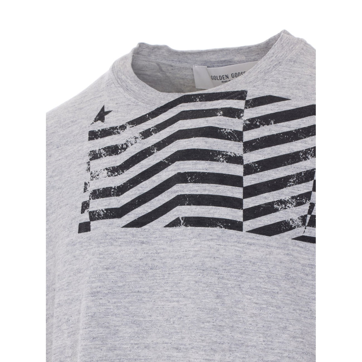 Golden Goose Golden Goose Men Journey T-Shirt With Flag Print