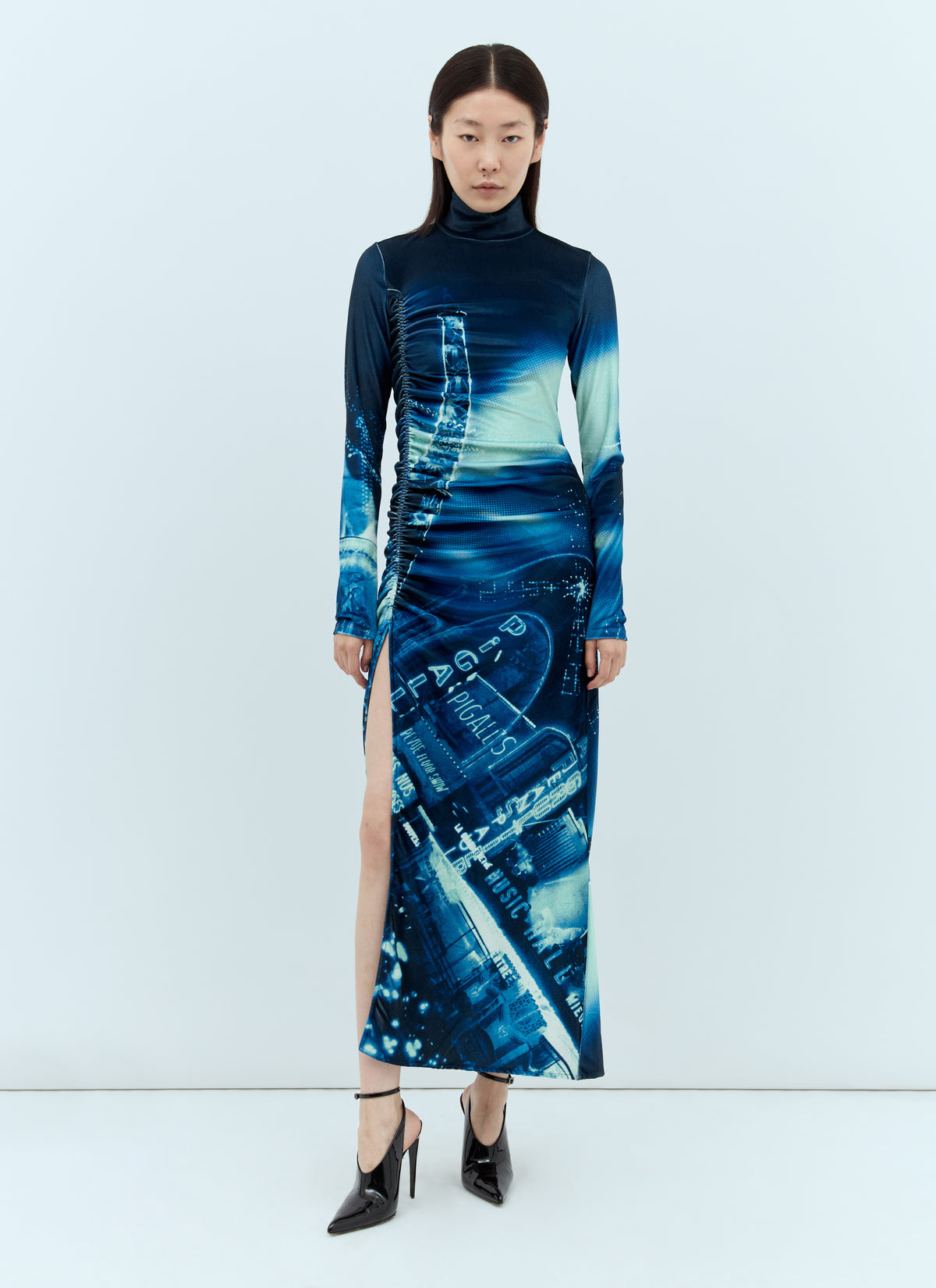 Jean Paul Gaultier Women Pigalle Gathered Velvet Dress