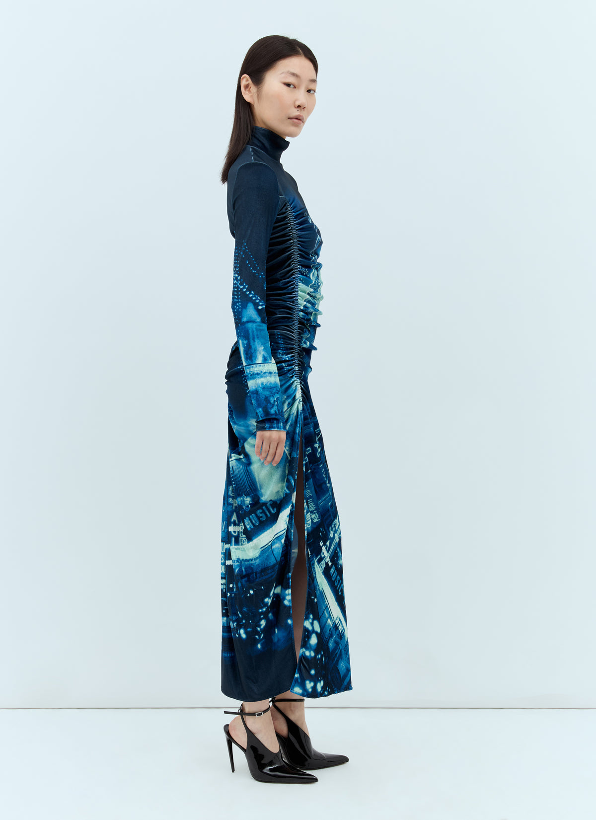 Jean Paul Gaultier Women Pigalle Gathered Velvet Dress