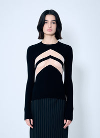Jean Paul Gaultier Jean Paul Gaultier Women Rib Sweater With Transparent Panels