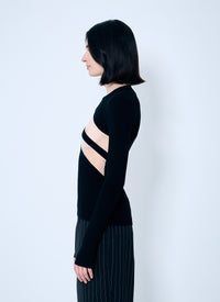 Jean Paul Gaultier Jean Paul Gaultier Women Rib Sweater With Transparent Panels