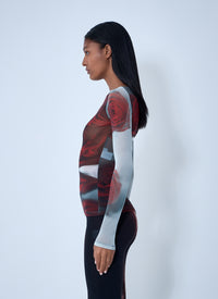 Jean Paul Gaultier Women Blurry Roses Mesh Tank Top