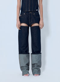Jean Paul Gaultier Jean Paul Gaultier Women Cut Out Wide Leg Jeans