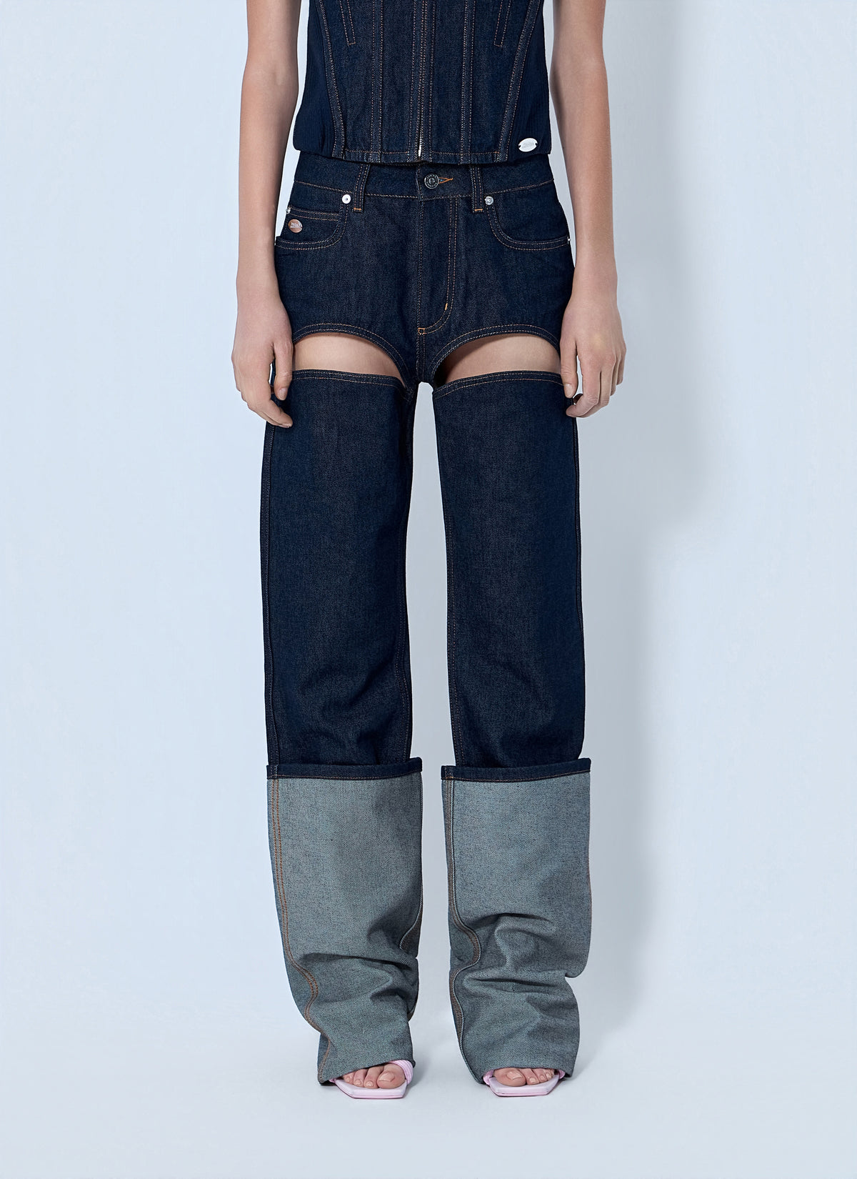 Jean Paul Gaultier Jean Paul Gaultier Women Cut Out Wide Leg Jeans