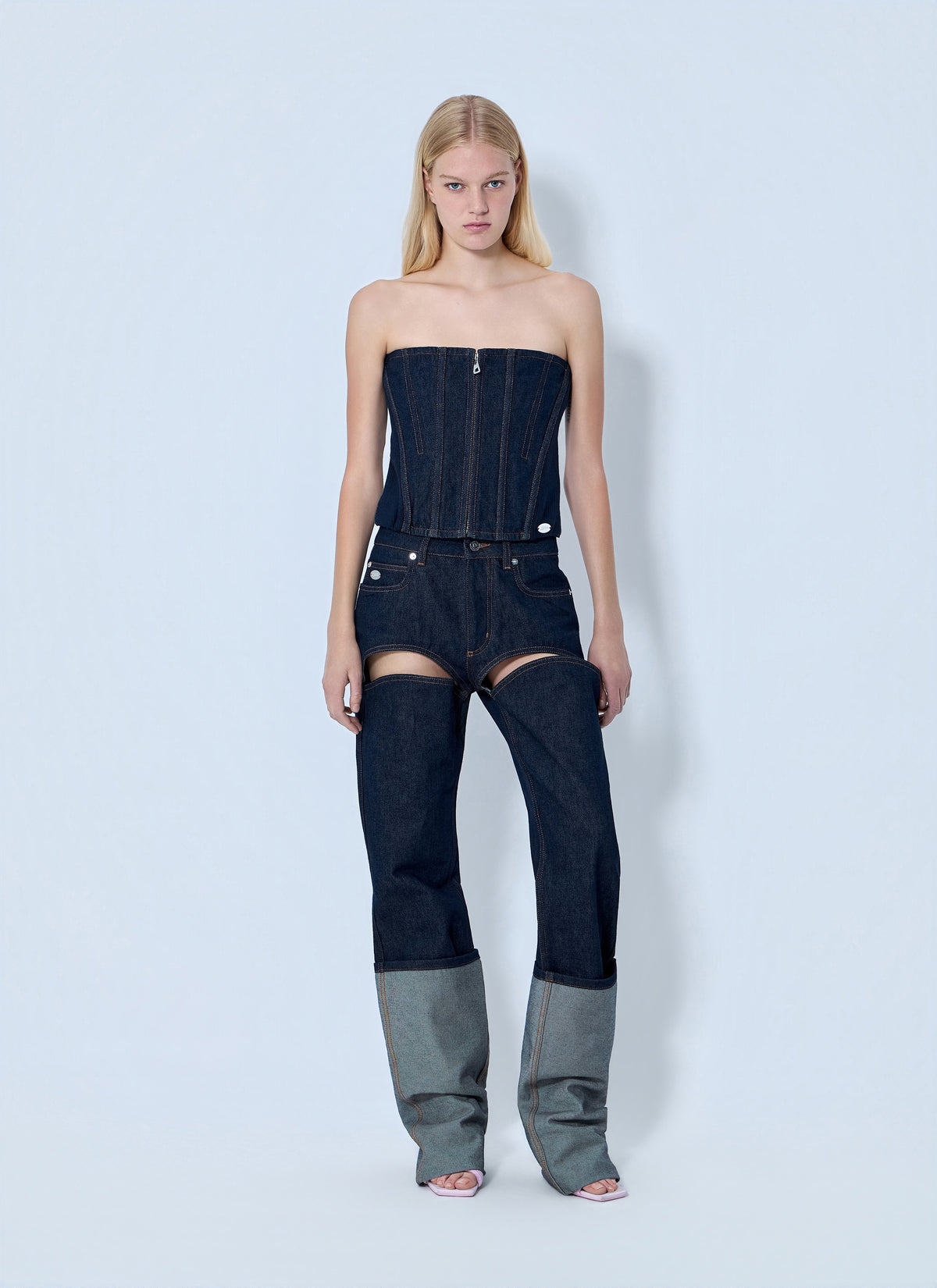 Jean Paul Gaultier Jean Paul Gaultier Women Cut Out Wide Leg Jeans