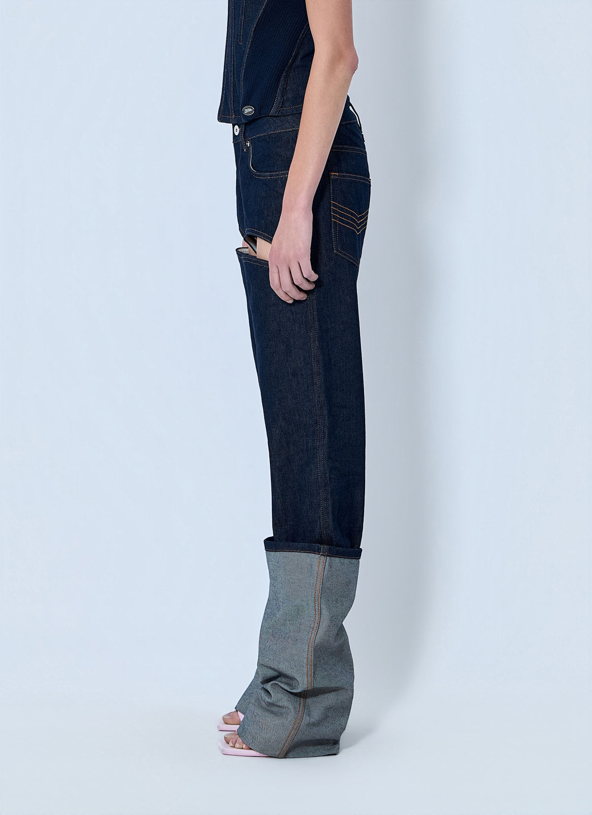 Jean Paul Gaultier Jean Paul Gaultier Women Cut Out Wide Leg Jeans