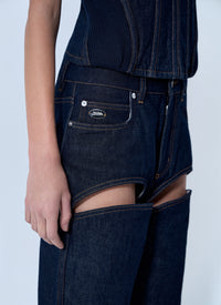 Jean Paul Gaultier Jean Paul Gaultier Women Cut Out Wide Leg Jeans