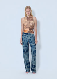Jean Paul Gaultier Jean Paul Gaultier Women Newspaper Print Jeans