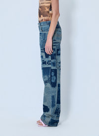 Jean Paul Gaultier Jean Paul Gaultier Women Newspaper Print Jeans