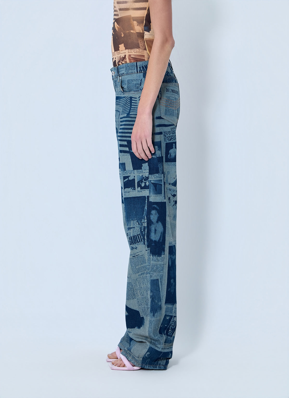 Jean Paul Gaultier Jean Paul Gaultier Women Newspaper Print Jeans