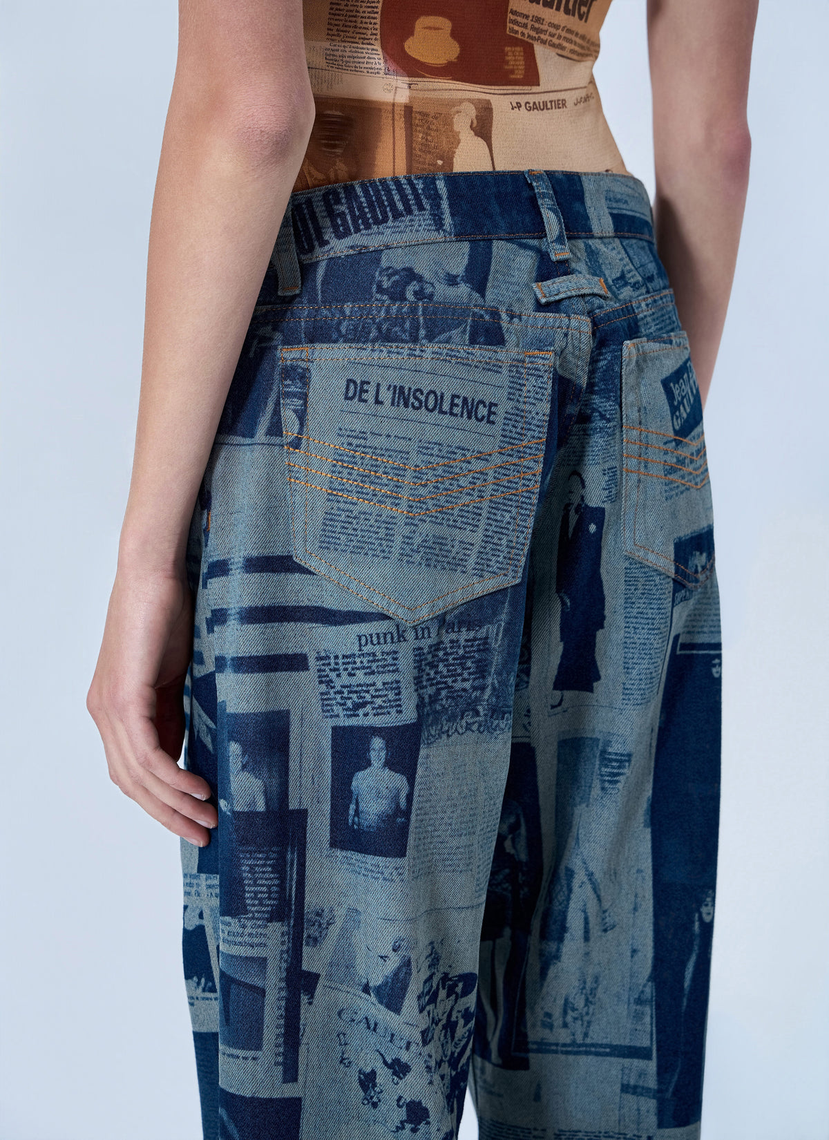 Jean Paul Gaultier Jean Paul Gaultier Women Newspaper Print Jeans