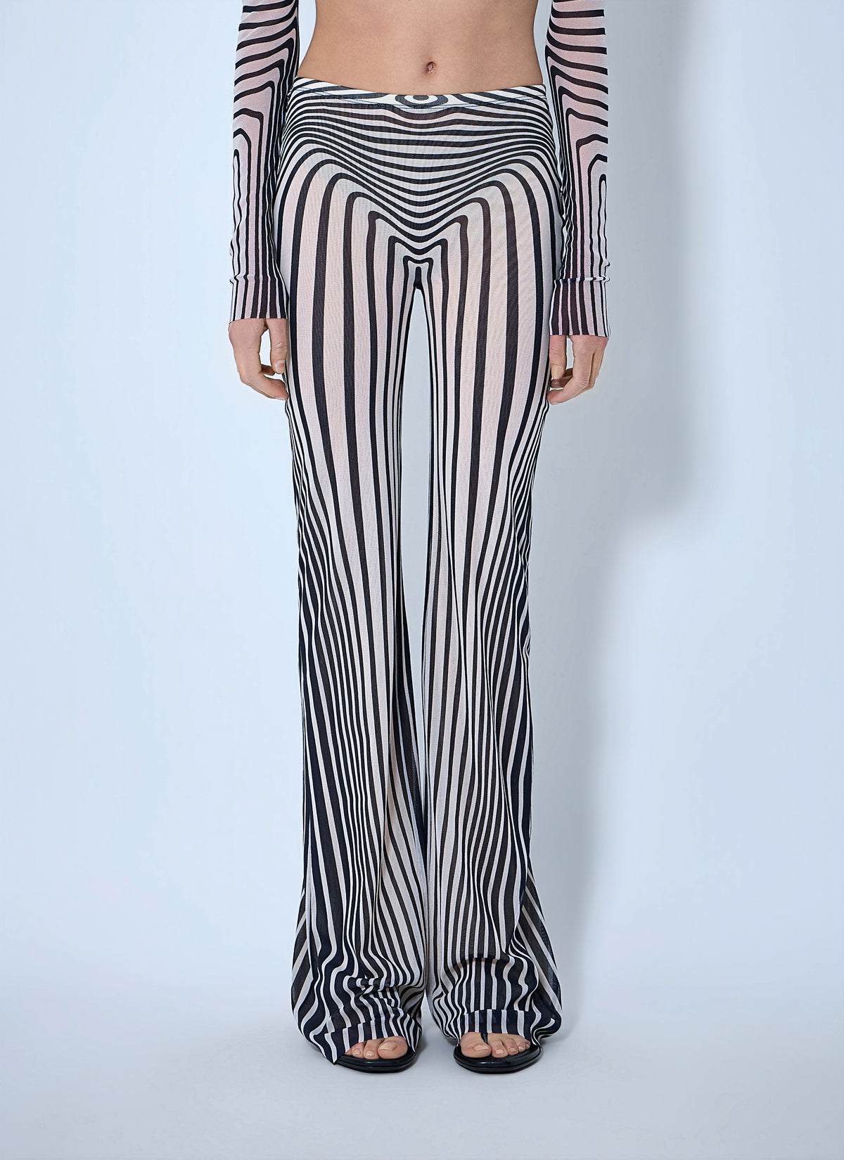 Jean Paul Gaultier Women Re-Edition Flare Trousers Morphing Stripes