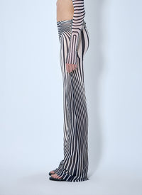 Jean Paul Gaultier Women Re-Edition Flare Trousers Morphing Stripes