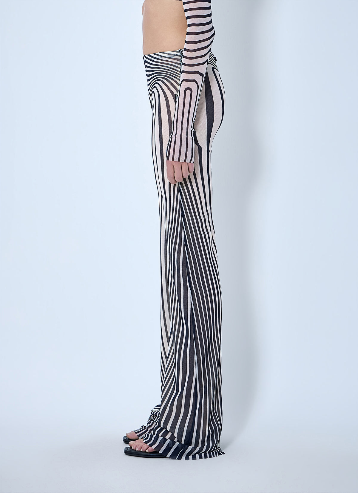 Jean Paul Gaultier Women Re-Edition Flare Trousers Morphing Stripes