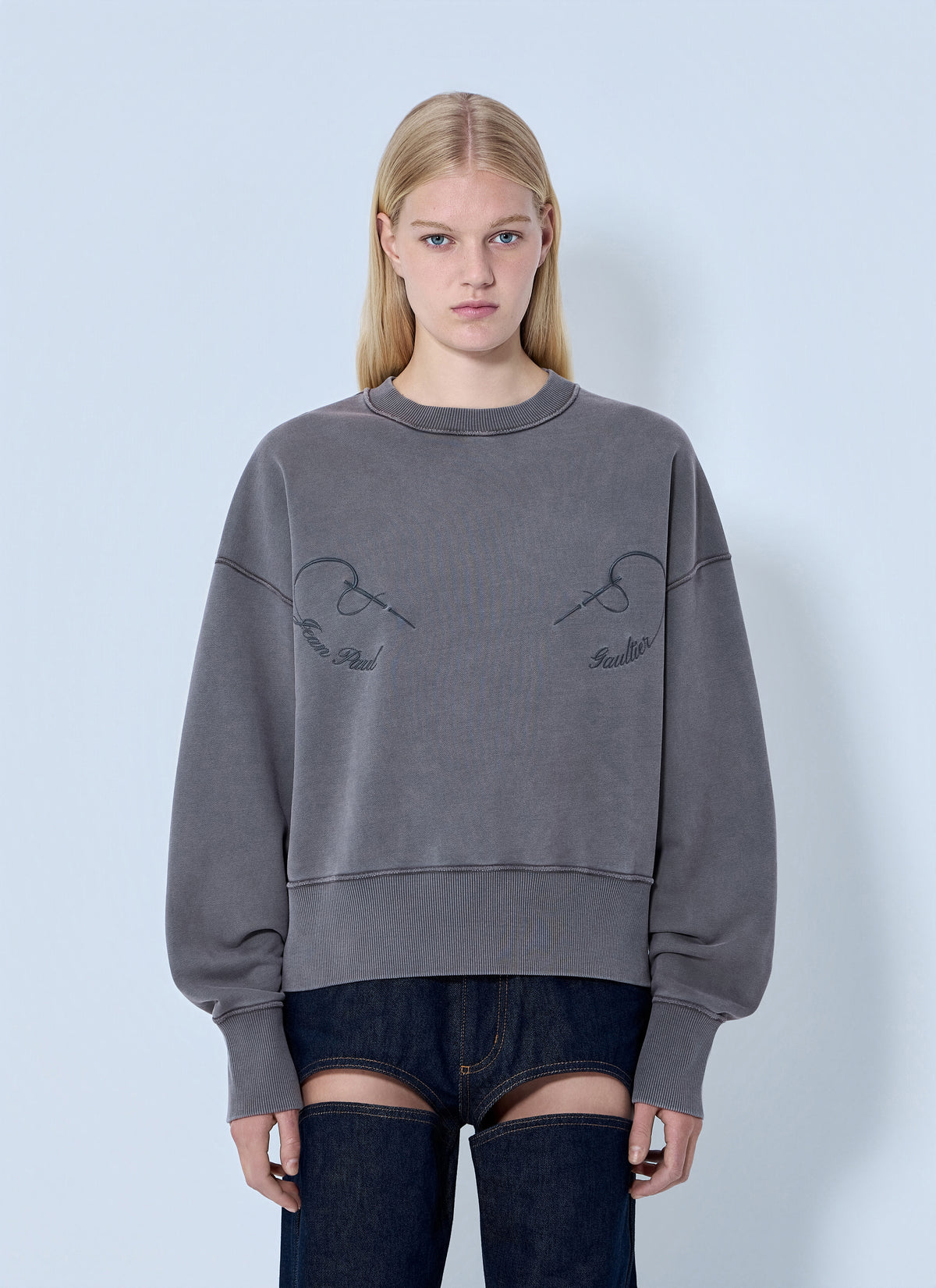 Jean Paul Gaultier Jean Paul Gaultier Women Fleece Embroidered Sweatshirt