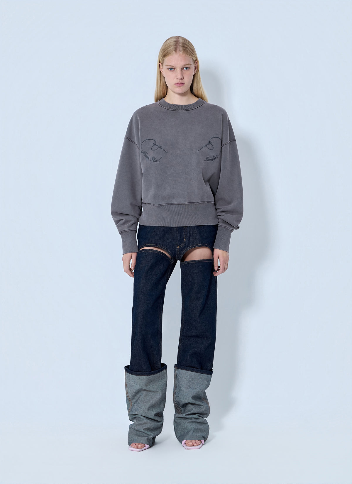 Jean Paul Gaultier Jean Paul Gaultier Women Fleece Embroidered Sweatshirt