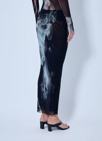 Jean Paul Gaultier Jean Paul Gaultier Women Mesh Printed Smoking Women Long Skirt
