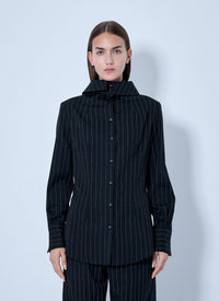 Jean Paul Gaultier Women Hooded Striped Shirt