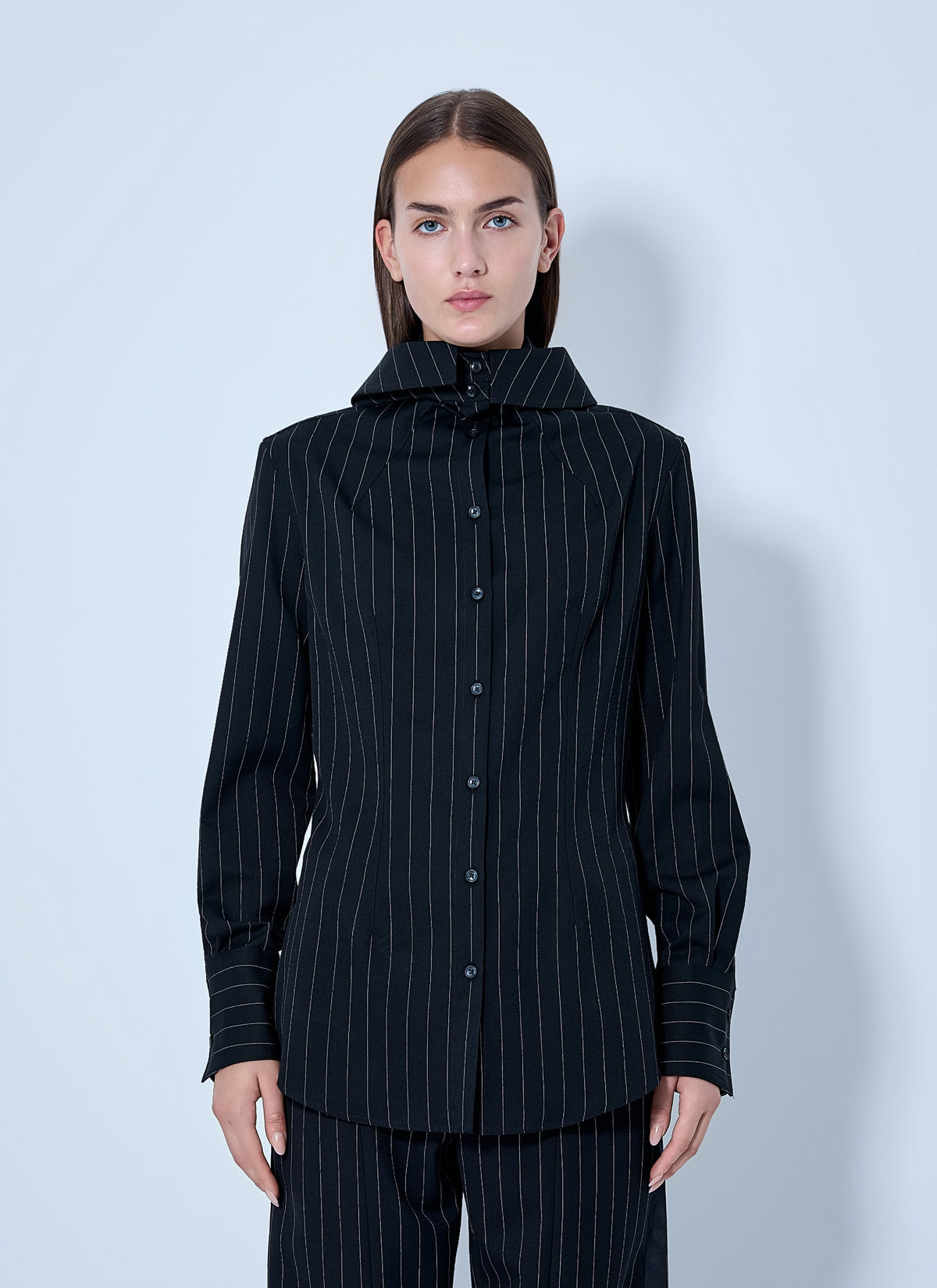Jean Paul Gaultier Women Hooded Striped Shirt