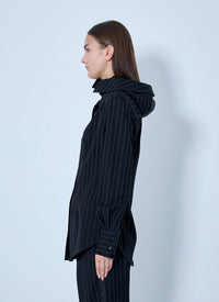 Jean Paul Gaultier Women Hooded Striped Shirt