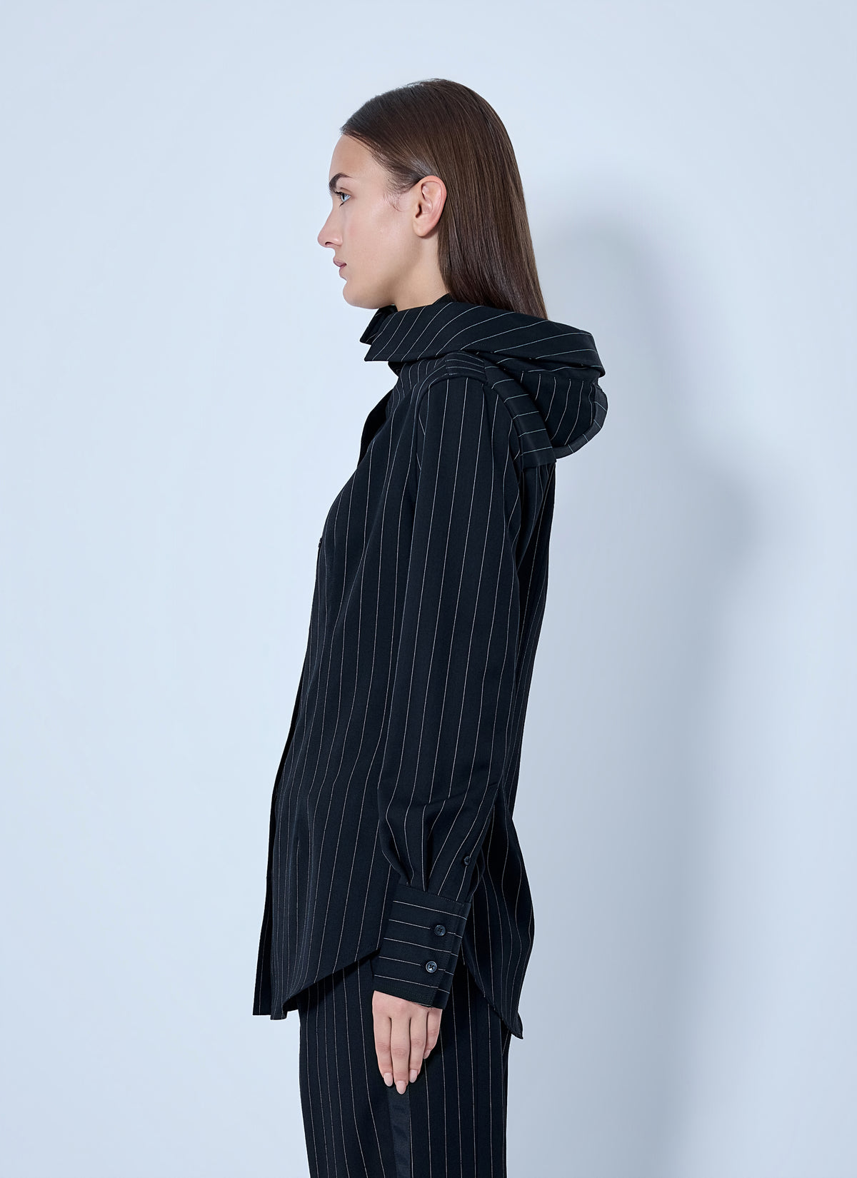 Jean Paul Gaultier Women Hooded Striped Shirt