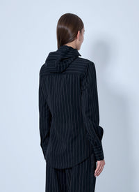 Jean Paul Gaultier Women Hooded Striped Shirt