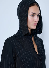 Jean Paul Gaultier Women Hooded Striped Shirt