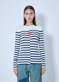 Jean Paul Gaultier Women Striped Crewneck Long-Sleeve Top