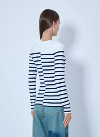 Jean Paul Gaultier Women Striped Crewneck Long-Sleeve Top