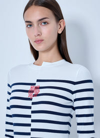 Jean Paul Gaultier Women Striped Crewneck Long-Sleeve Top