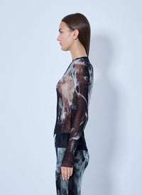 Jean Paul Gaultier Jean Paul Gaultier Women Mesh Printed Smoking Women Long Sleeves Top