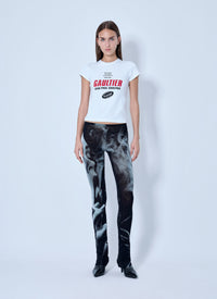 Jean Paul Gaultier Jean Paul Gaultier Women Mesh Printed Smoking Women Flare Pants