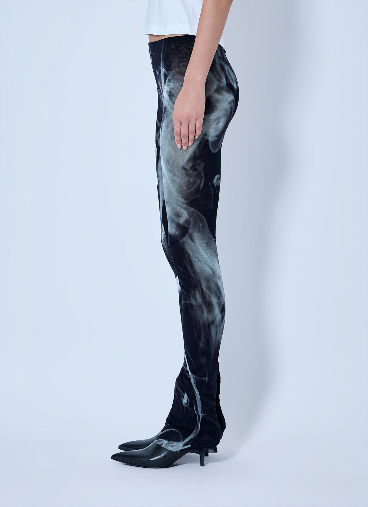 Jean Paul Gaultier Jean Paul Gaultier Women Mesh Printed Smoking Women Flare Pants