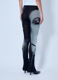 Jean Paul Gaultier Jean Paul Gaultier Women Mesh Printed Smoking Women Flare Pants