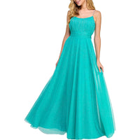 Juniors Womens Glitter Crepe Evening Dress Seafoam Silver
